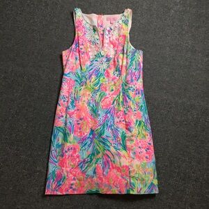 Lilly Pulitzer Pink, Blue & Green Floral Shift Dress